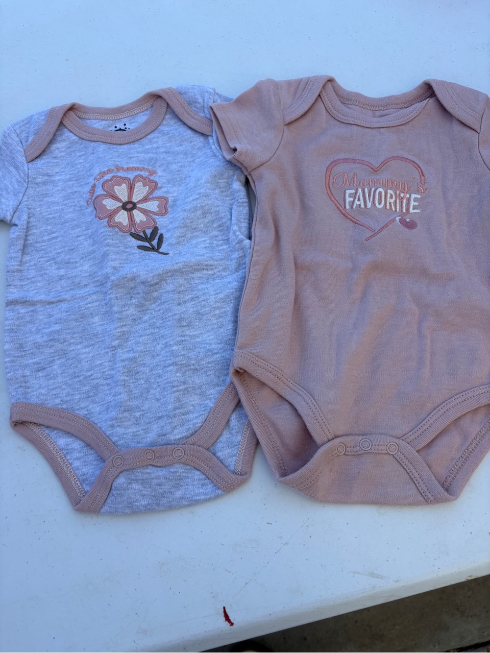 Mommy's Favorite Pink and Heather One-Piece Bodysuit Set - 2 Pack